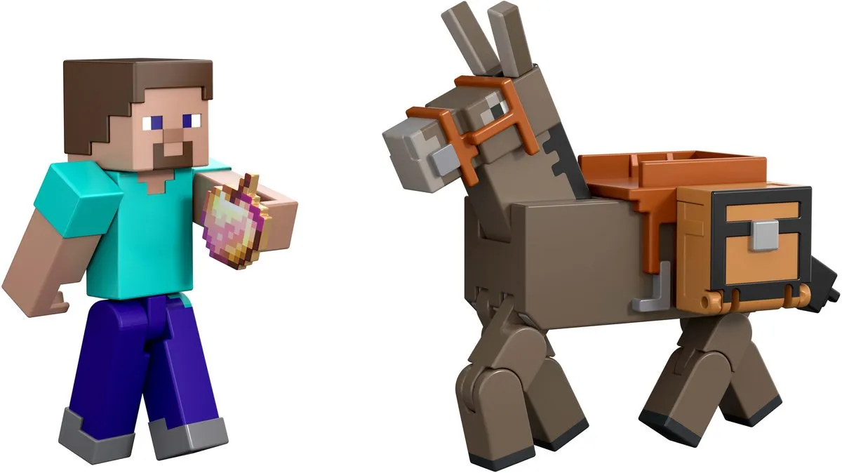 Minecraft Steve & Donkey Figuren - Meerkleurig
