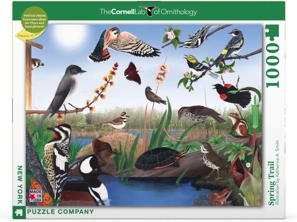The New York Puzzle Company Cornell Lab Spring Trail 1000 Puzzels - Multi