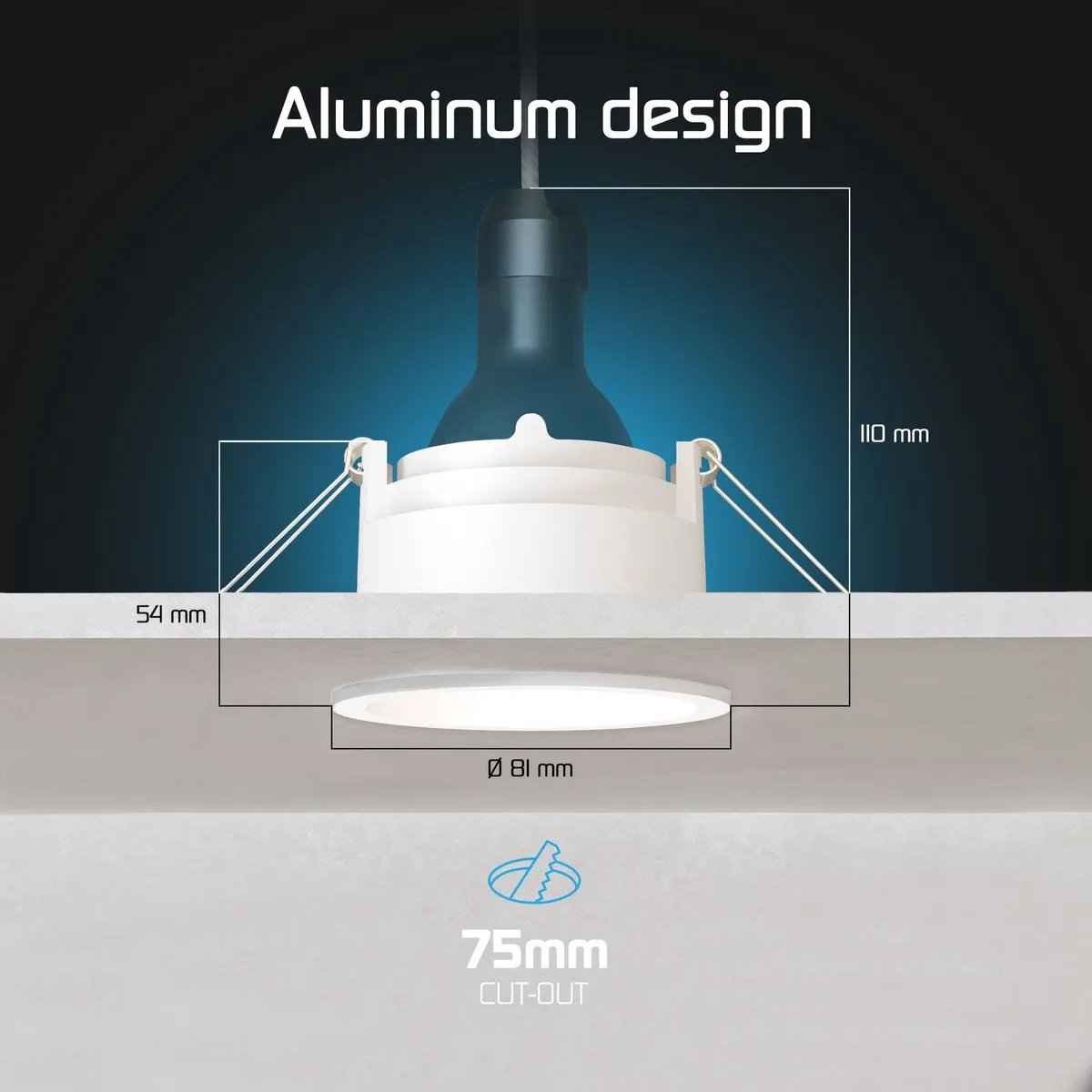 LEDVION 6x Smart LED Inbouwspot ø81mm RGB+CCT 4.9W - Wit - afbeelding 6 van 6