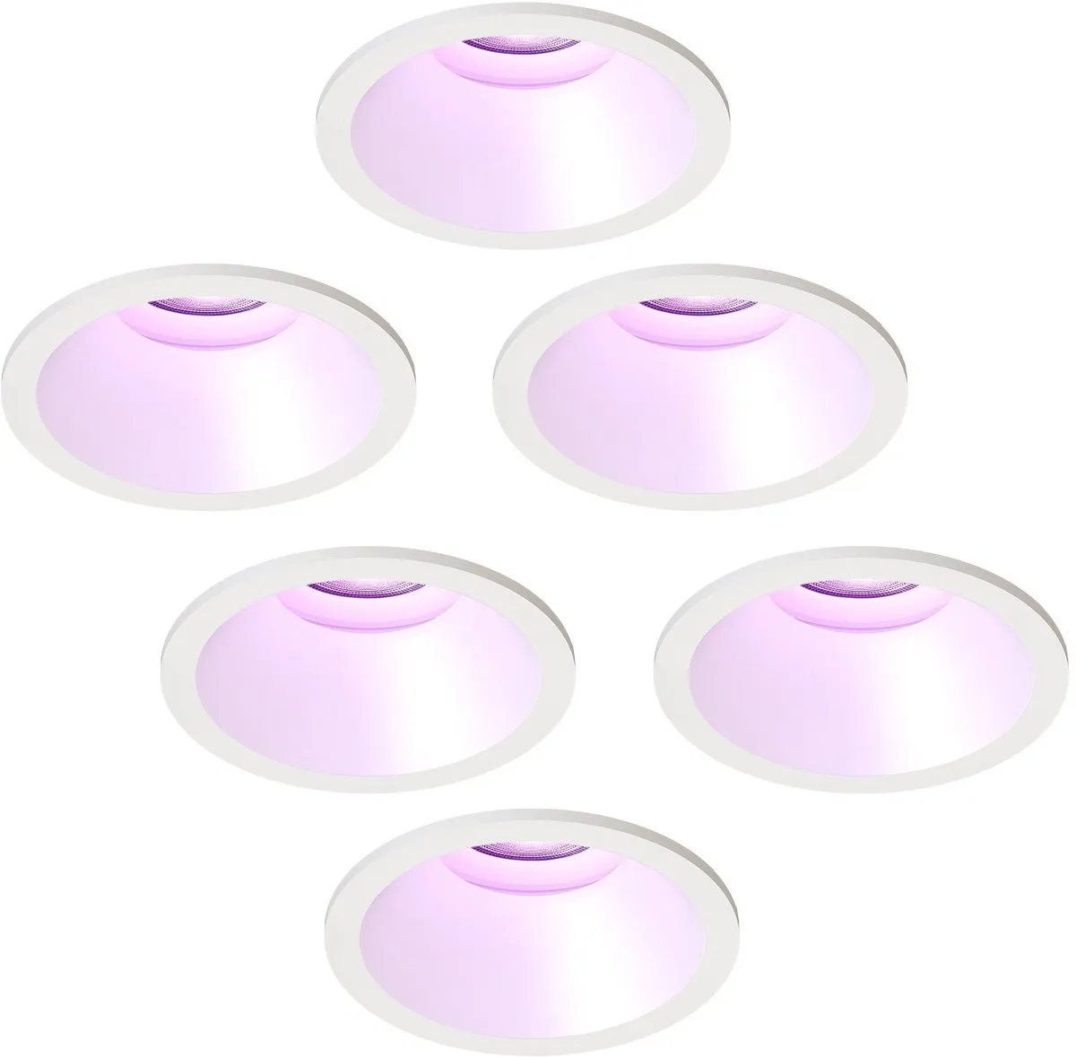 LEDVION 6x Smart LED Inbouwspot ø81mm RGB+CCT 4.9W