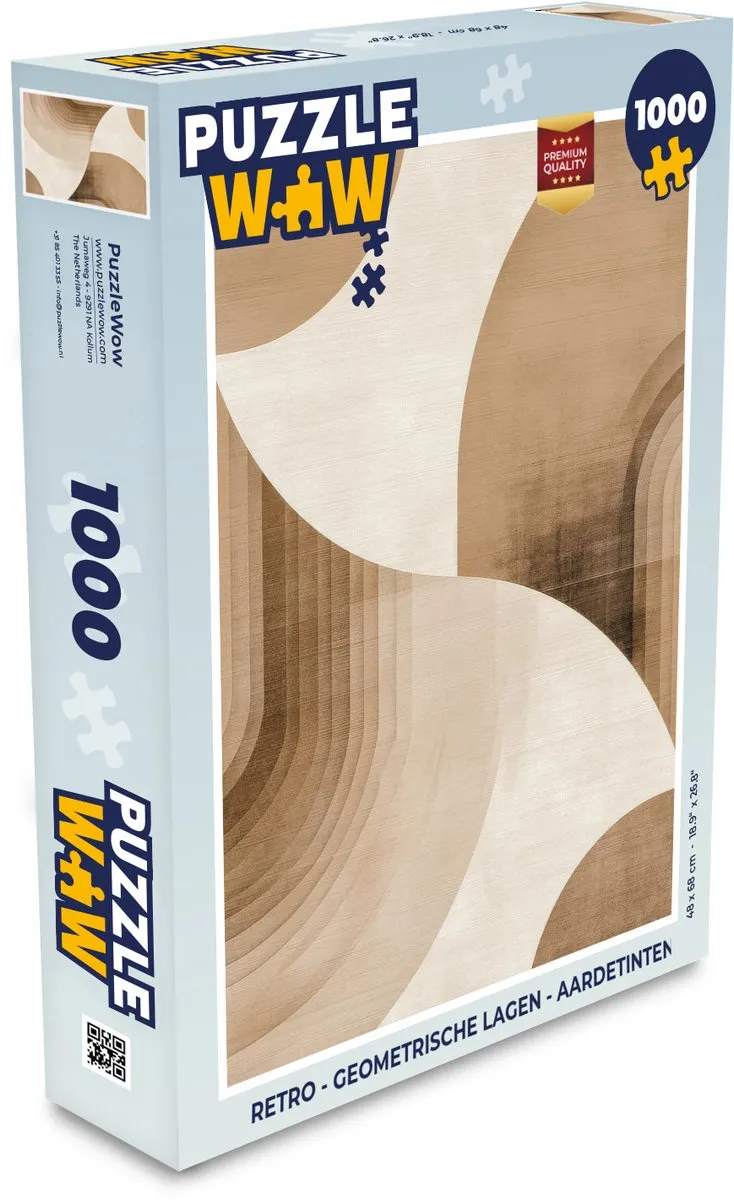PuzzleWow Retro Geometrische Lagen Legpuzzel 1000 Stuks