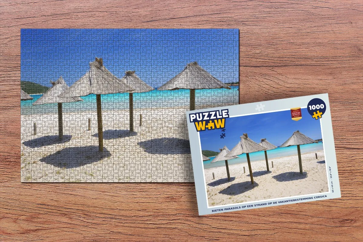 PuzzleWow Legpuzzel Corsica Strand 1000 Stuks - Multicolor