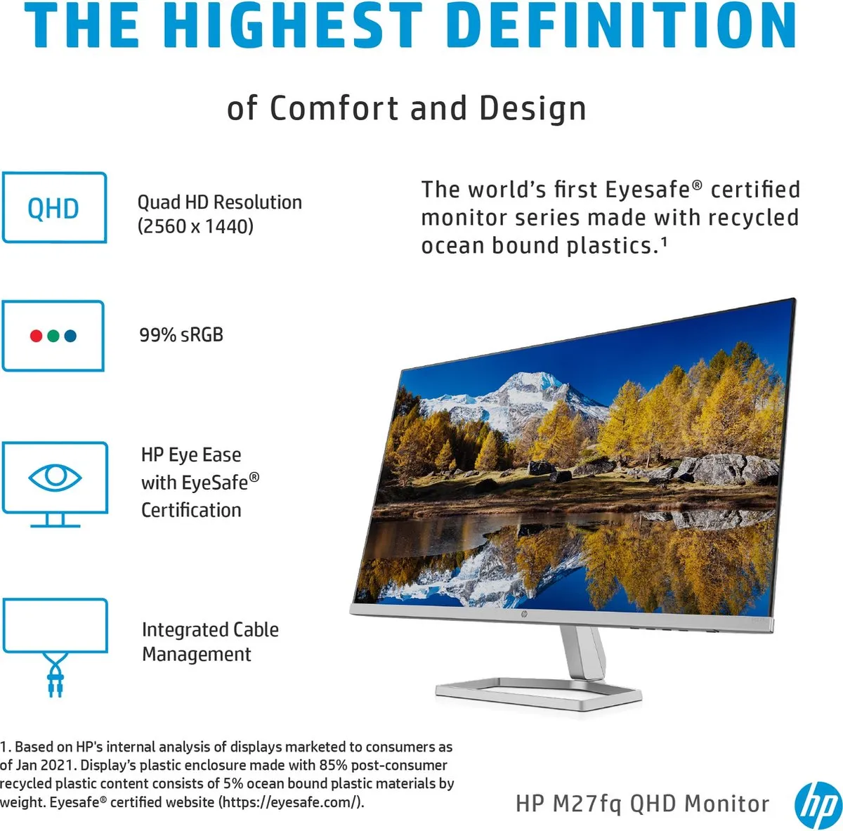 HP M27fq Monitor 27" IPS - 75Hz - 2x HDMI - sRGB