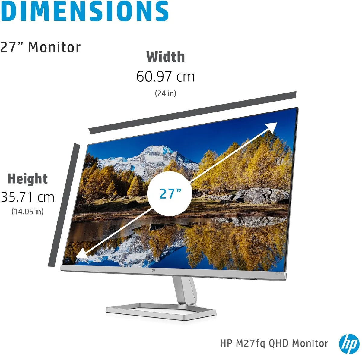 HP M27fq Monitor 27" IPS - 75Hz - 2x HDMI - sRGB - afbeelding 6 van 6