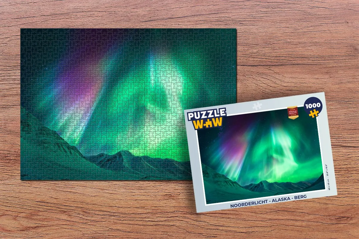 PuzzleWow Noorderlicht Alaska Legpuzzel 1000 Stuks - Multicolor