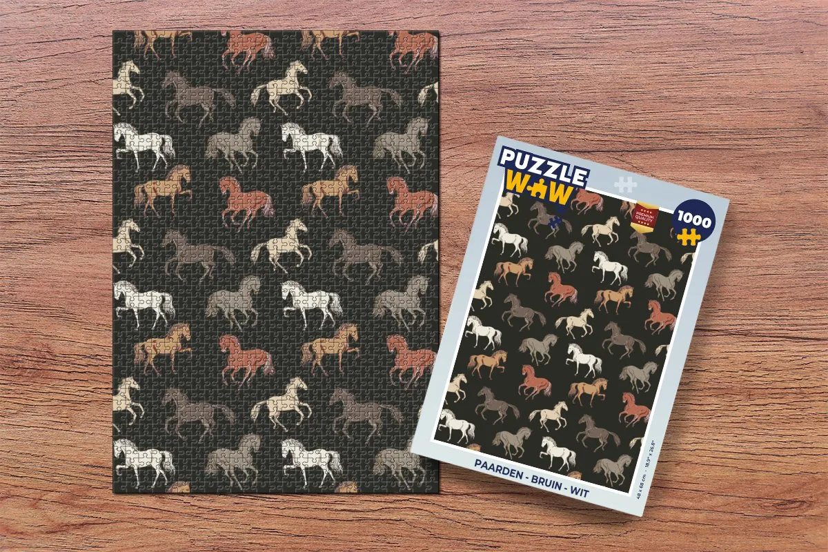 PuzzleWow Paarden Legpuzzel 1000 Stuks - Multicolor