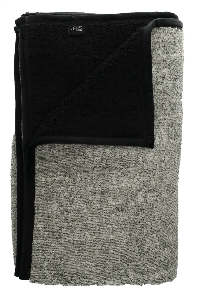JENS Living Sherpa Plaid - Dekens - Zwart