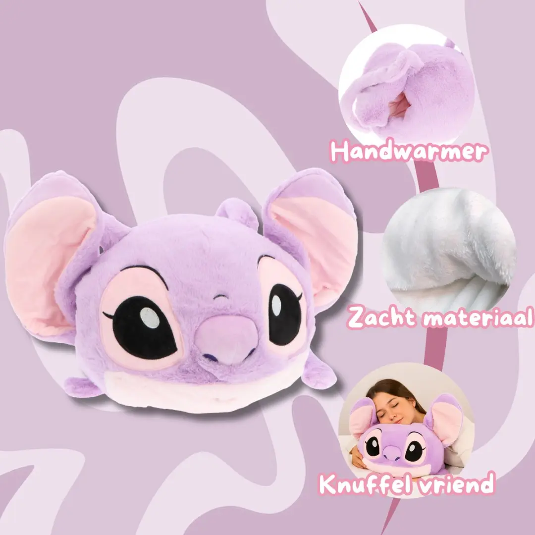 Lilo & Stitch Angel Handwarmer - Roze Knuffelkussen - afbeelding 2 van 5