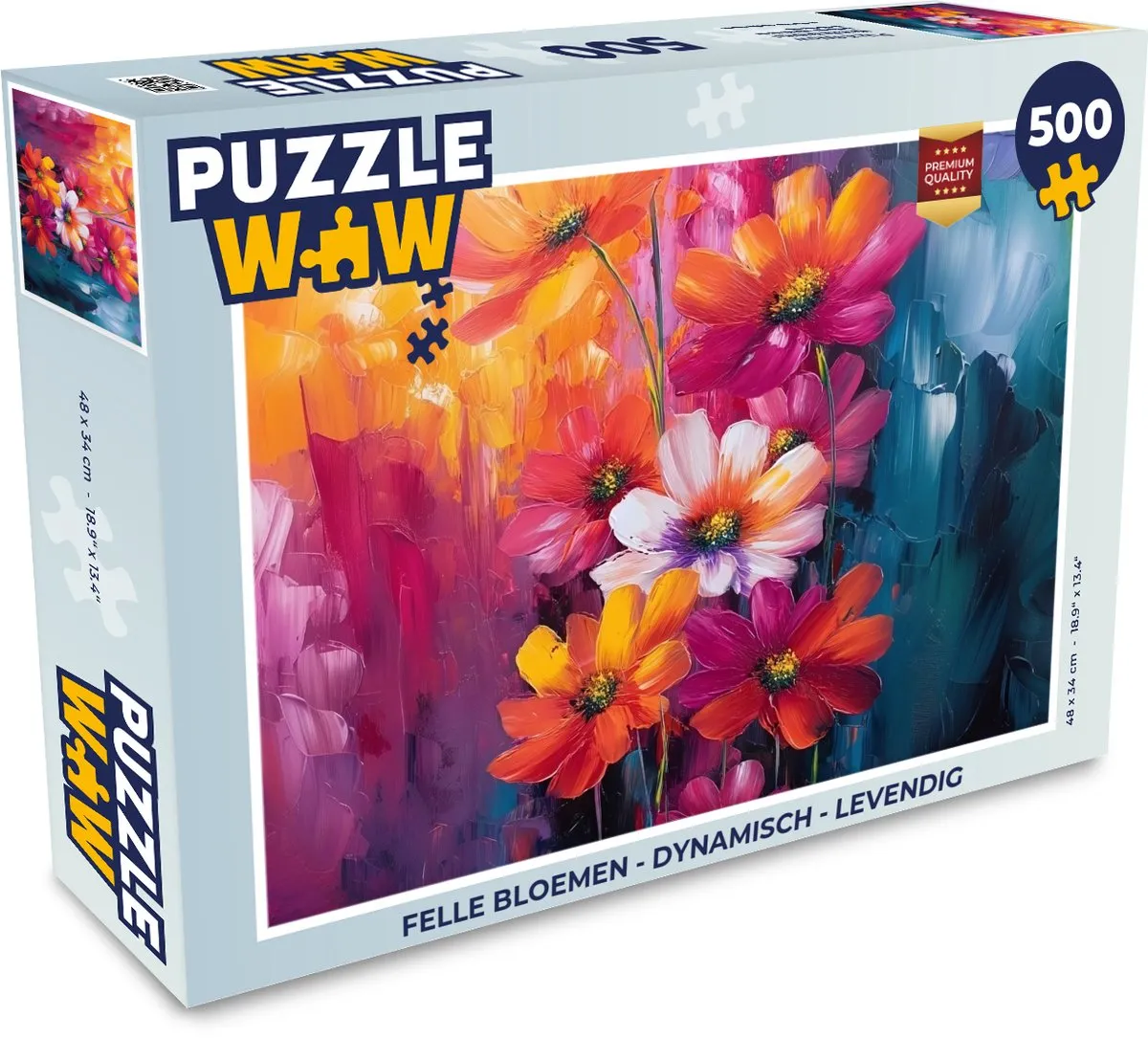 PuzzleWow Legpuzzel Felle Bloemen 500 Stuks - Dynamisch
