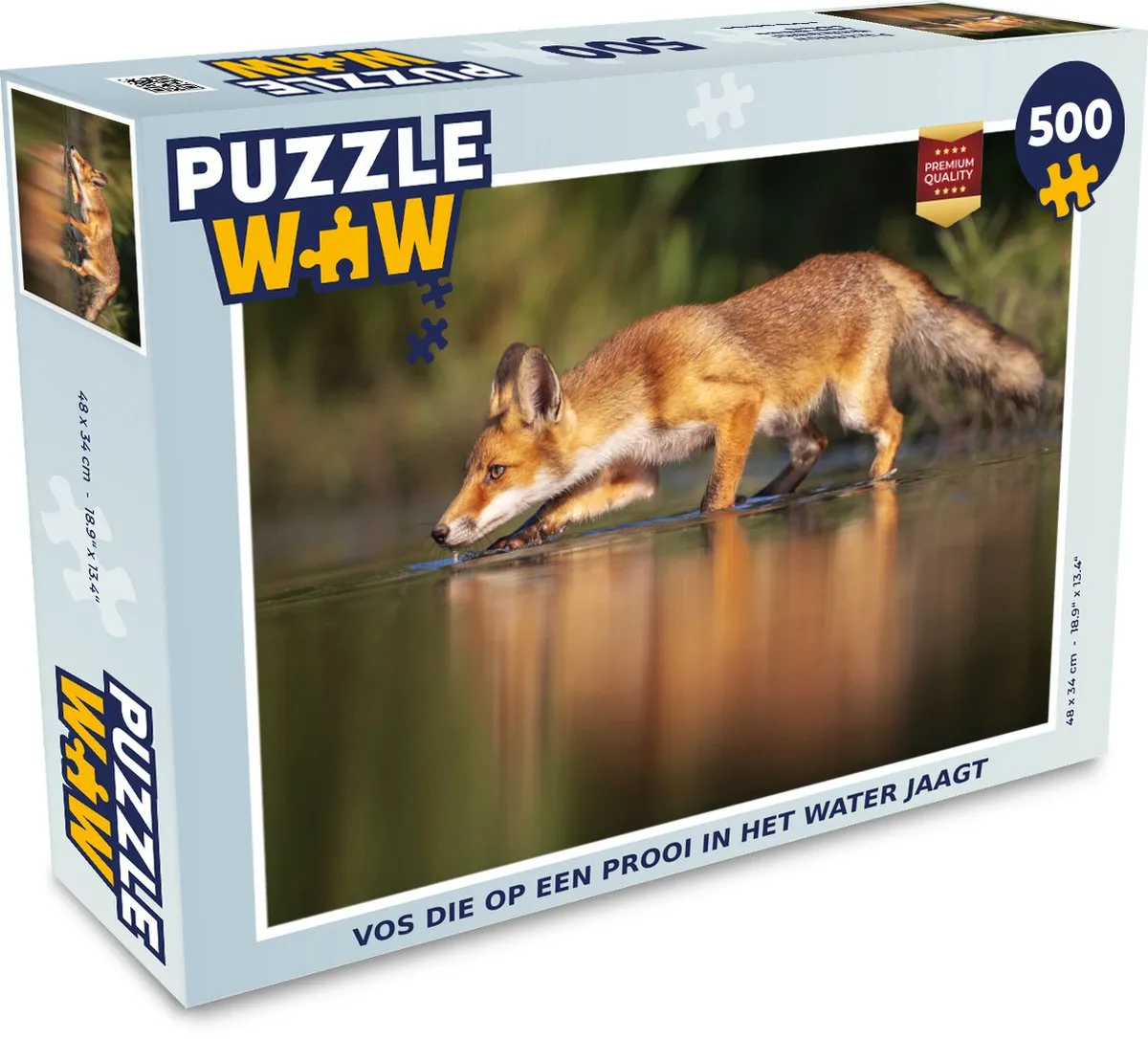 PuzzleWow Vos Jagen Water Legpuzzel 500 Stuks