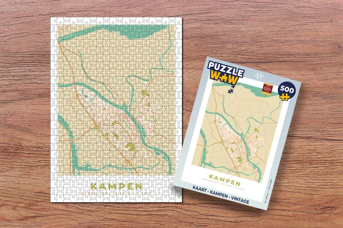 PuzzleWow Kampen Vintage Legpuzzel 500 Stuks - Multicolor