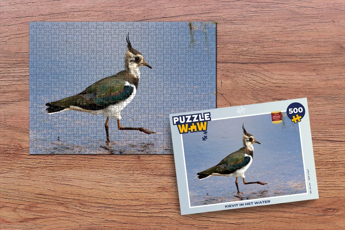 PuzzleWow Legpuzzel Kievit in het water 500 Stuks - Multicolor