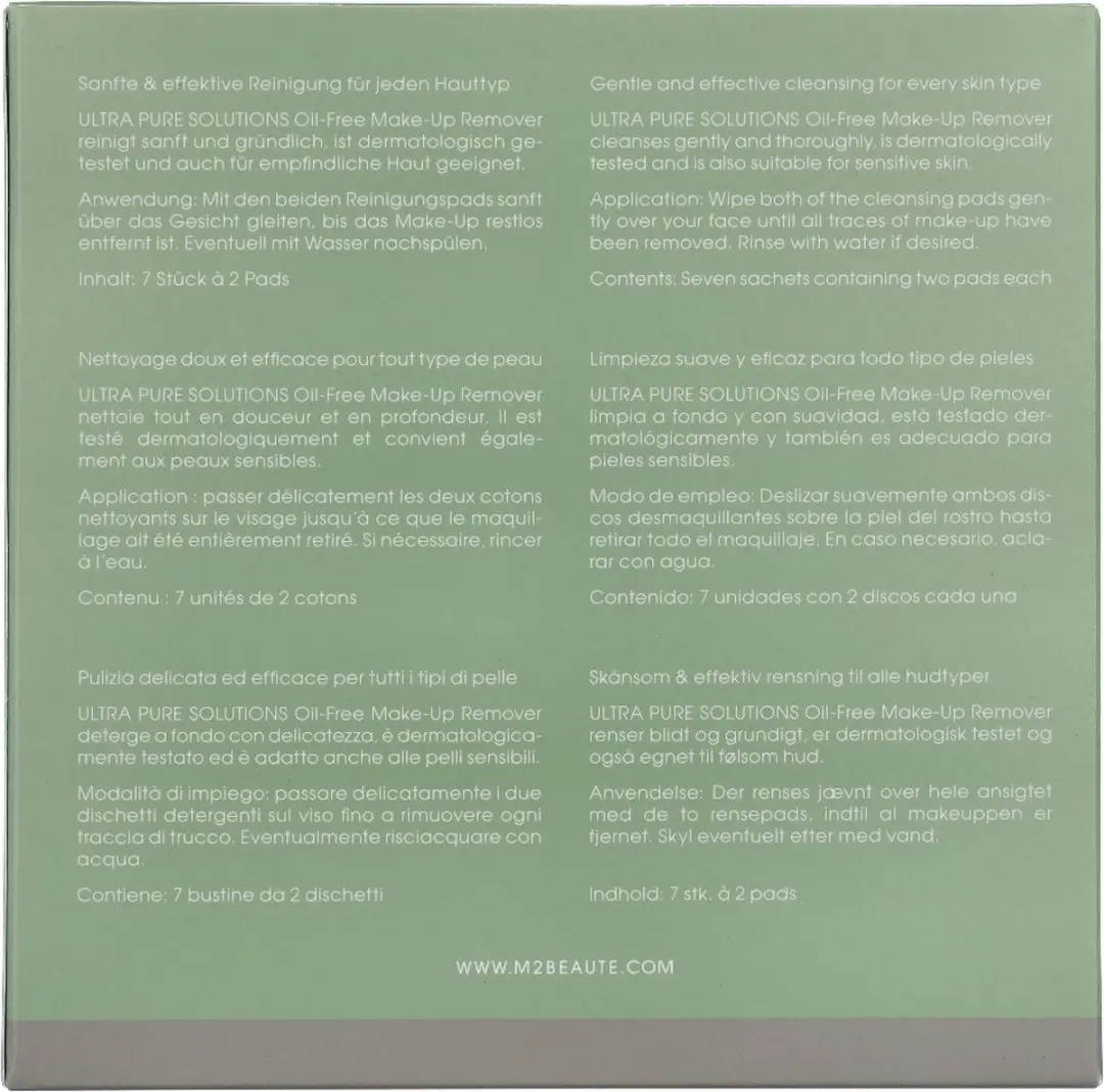 M2 Beauté Oil-Free Make-Up Remover Sachets - 14 Stuks