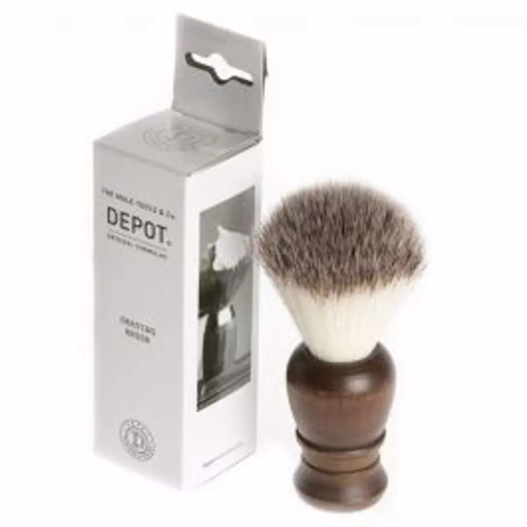 Depot Accessories No. 730, Wooden, Face Shaving Brush, Brown