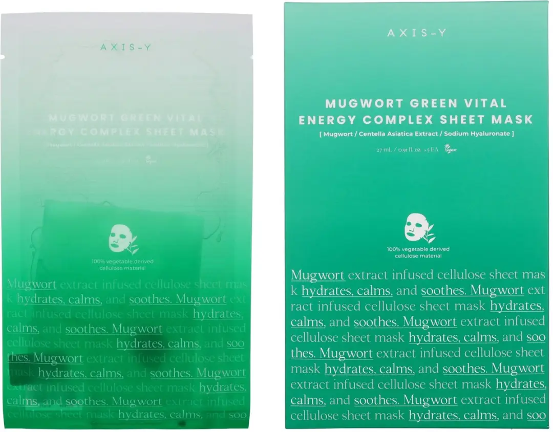 Axis-Y Mugwort Green Vital Energy Complex Sheet Mask - 5x27ml