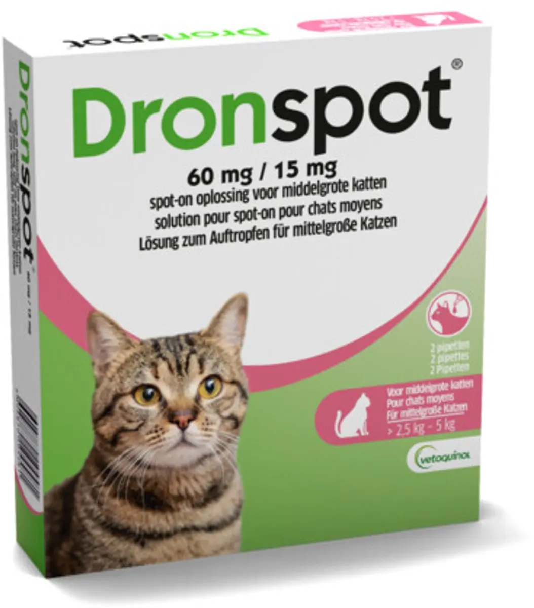 Dronspot Ontwormingspipet Middelgrote Katten 2 Stuks