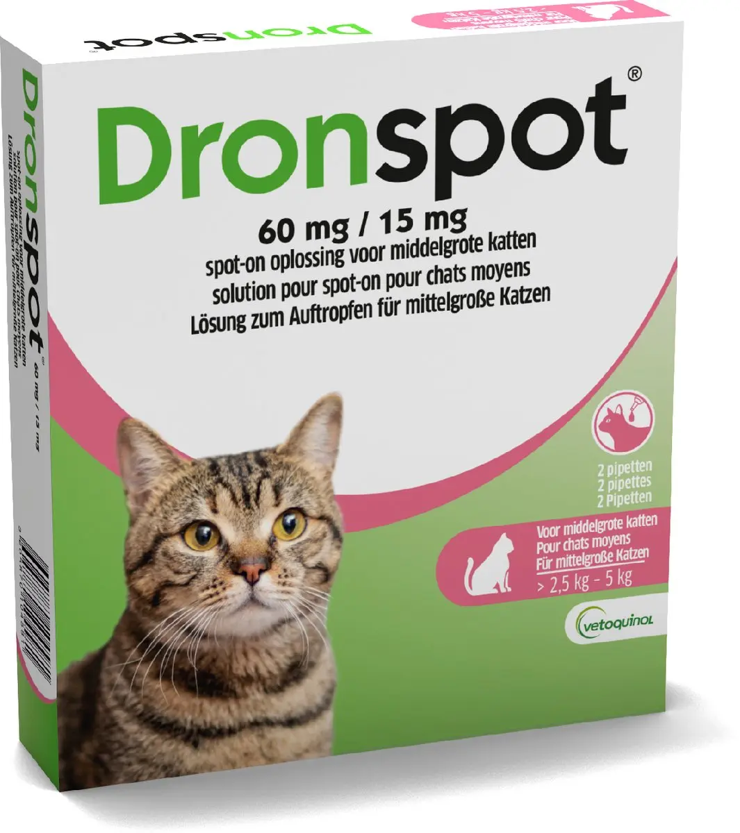 Dronspot Ontwormingspipet Middelgrote Katten 2 Stuks