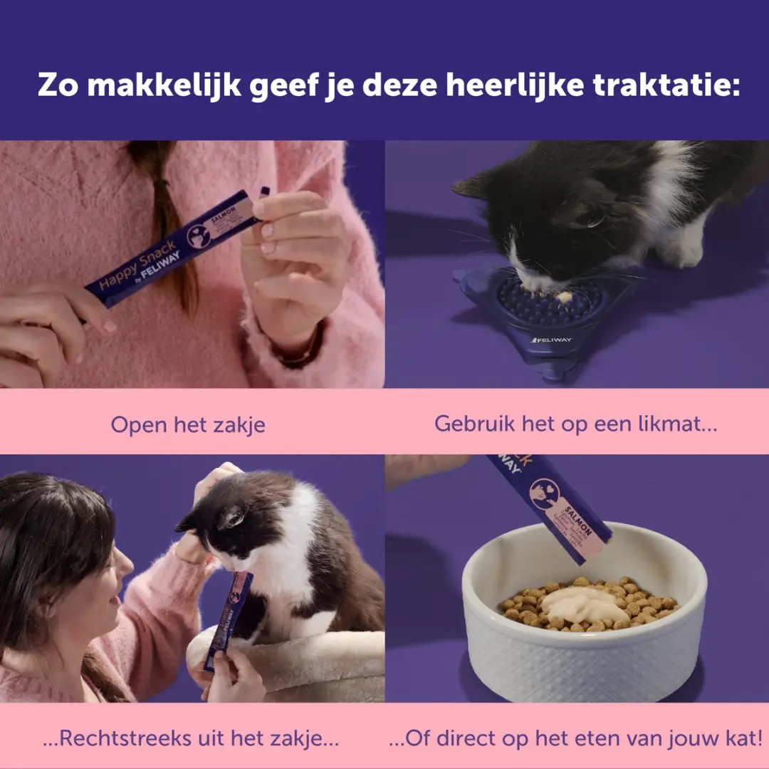 Feliway Happy Snack Zalm 6 Sticks - 90g