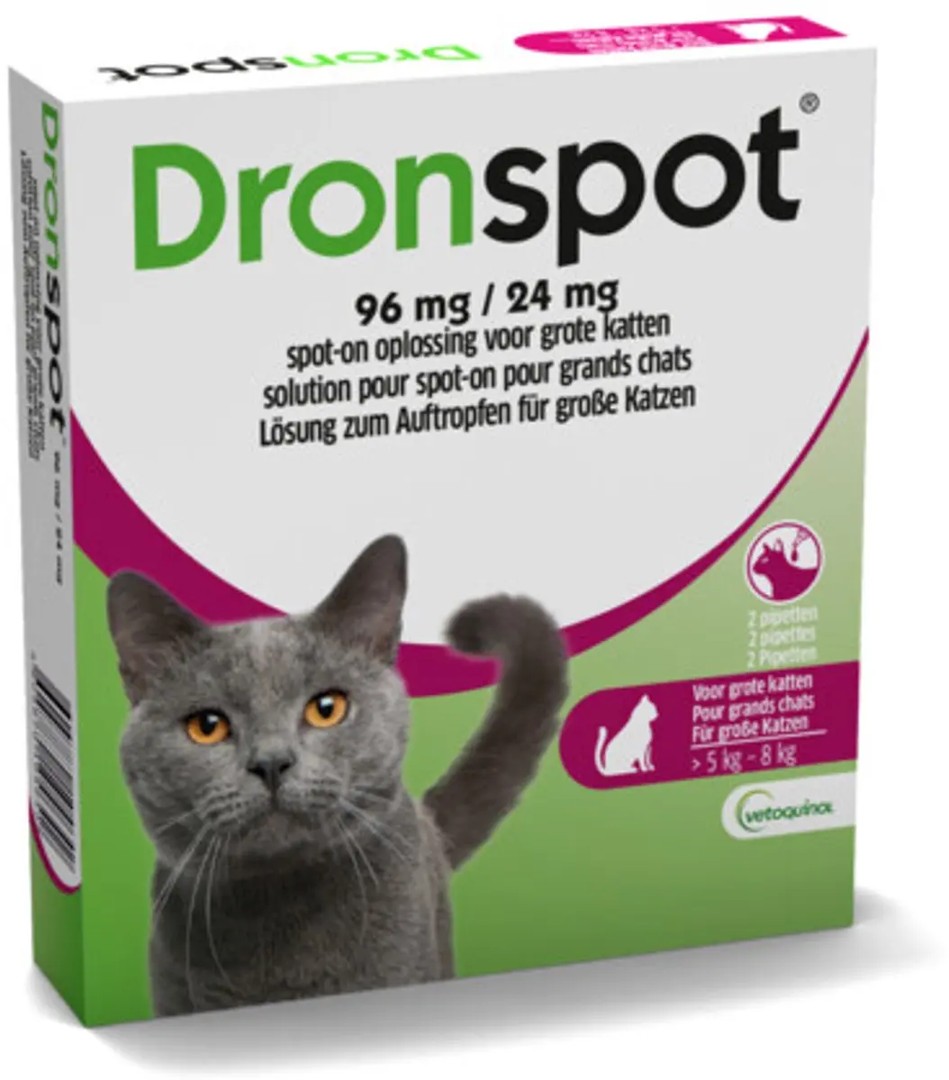 Dronspot Spot On Ontwormingsmiddel Grote Katten 2 Pipetten
