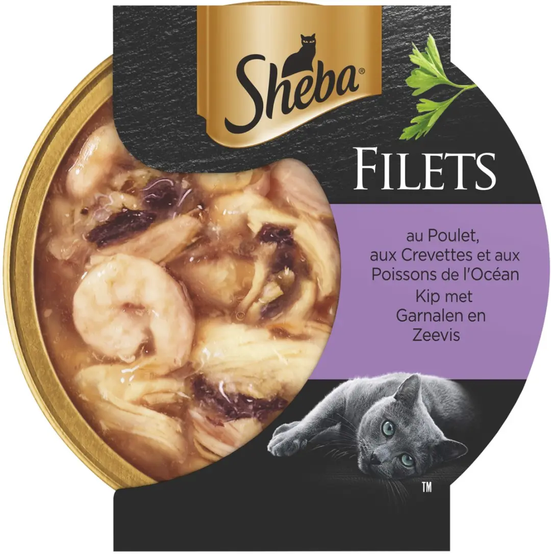 Sheba Filets Kip Garnaal Oceaanvis in Saus 60g