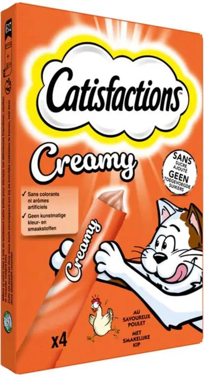Catisfactions Creamy Kip Kattensnacks - 4 Stuks