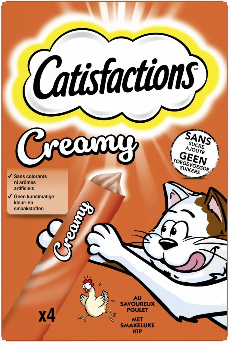 Catisfactions Creamy Kip Kattensnacks - 4 Stuks