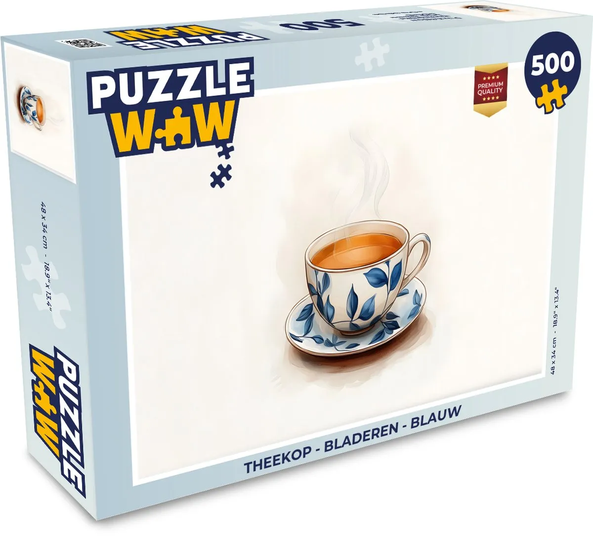PuzzleWow Theekop Legpuzzel 500 Stuks - Blauw