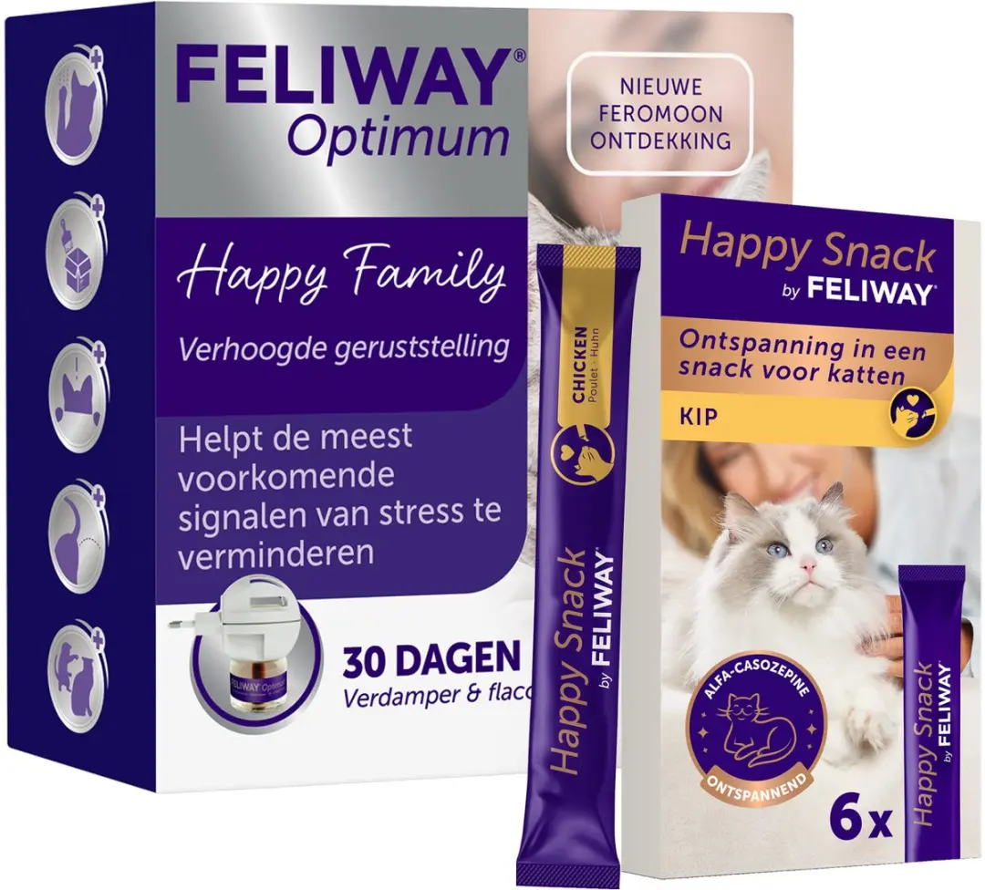 Feliway Optimum Startset + Happy Snack Kip