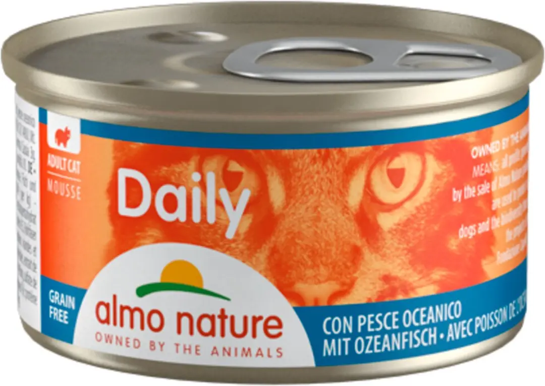 48x Almo Nature Daily Menu Mousse Kattenvoer Nat Oceaanvis 85 gr