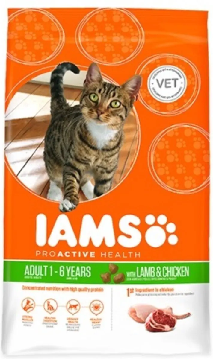 Iams Cat Adult Lam 3kg - 3 Stuks