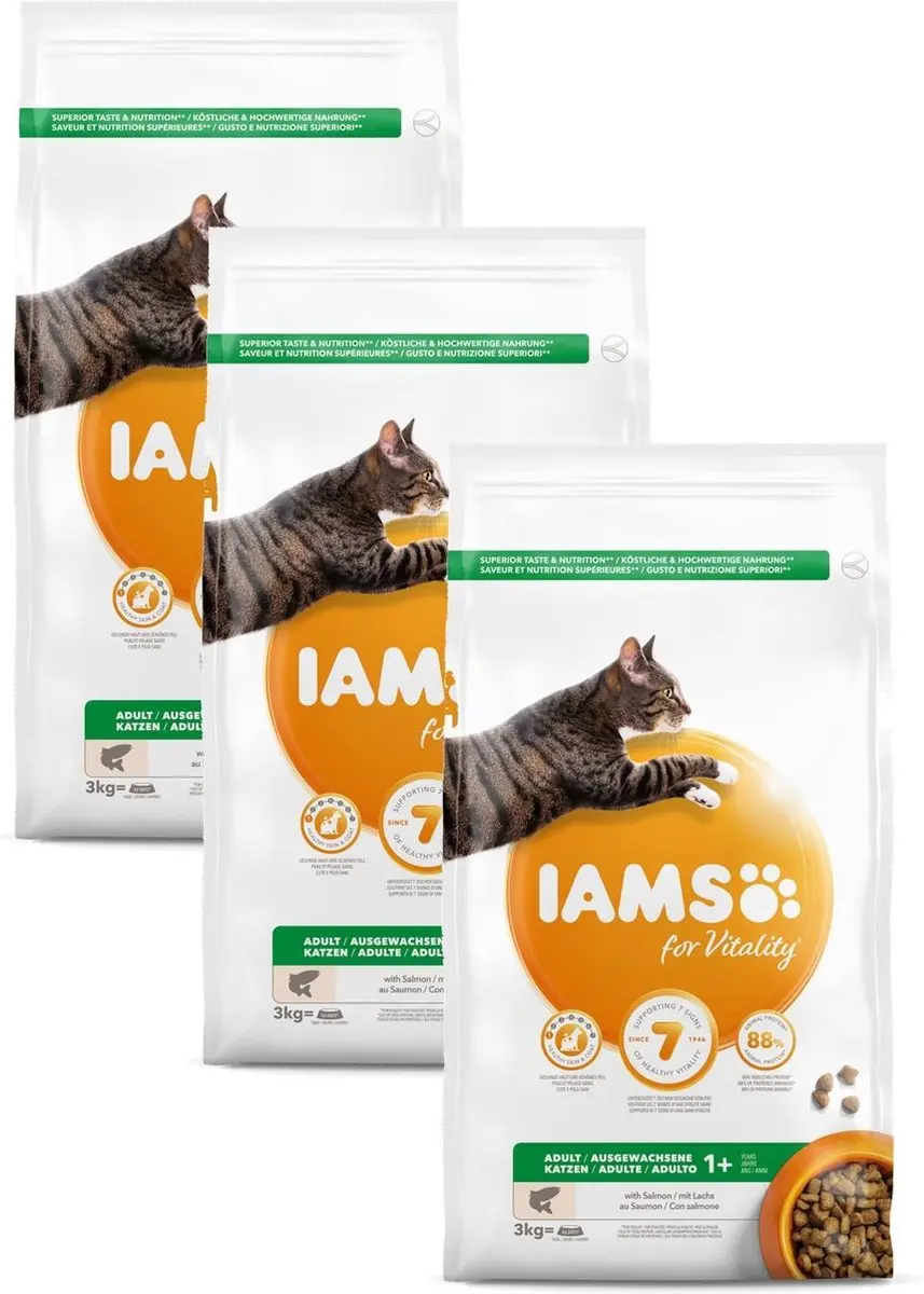Iams Cat Adult Zalm - 3x3kg