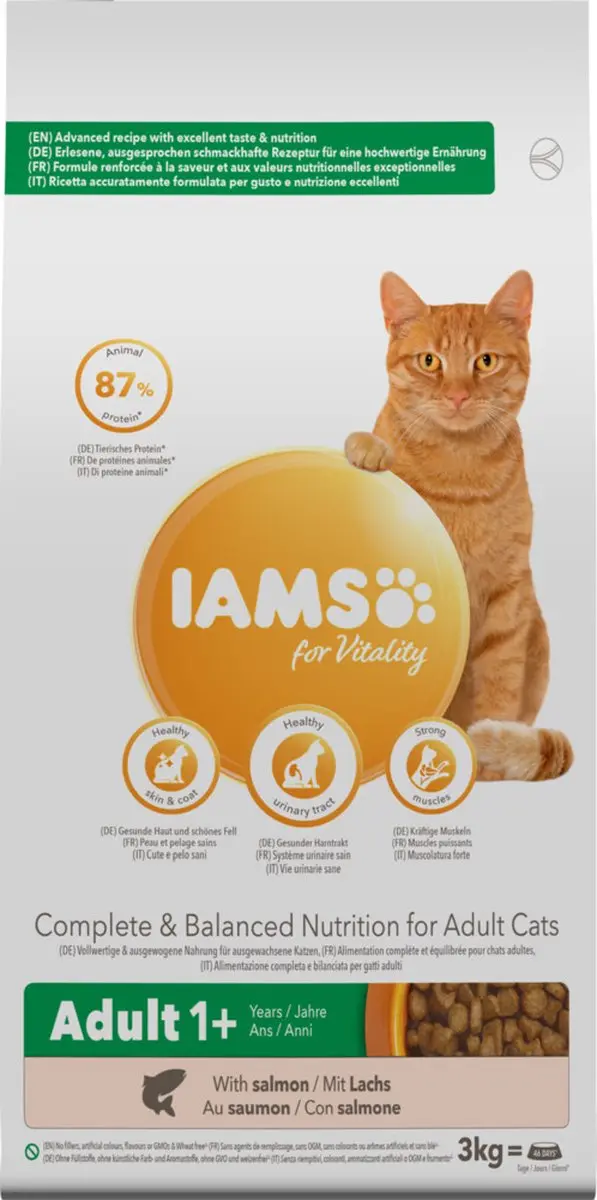 Iams Cat Adult Zalm - 3x3kg
