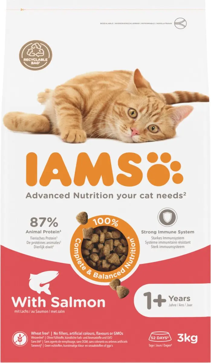 Iams Cat Adult Zalm - 3x3kg