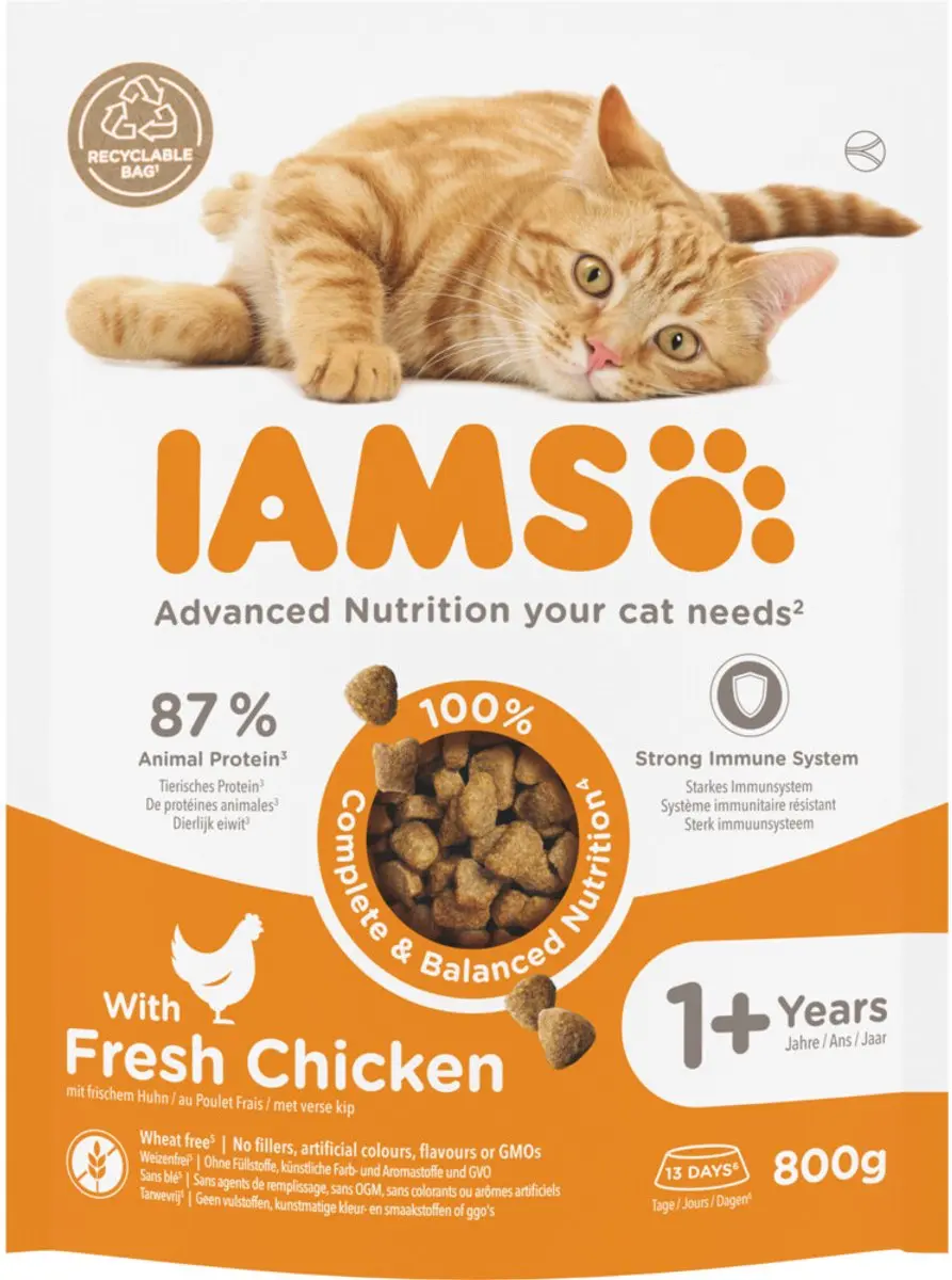 Iams Kat Adult Kip 800g - 25kg (5x5)