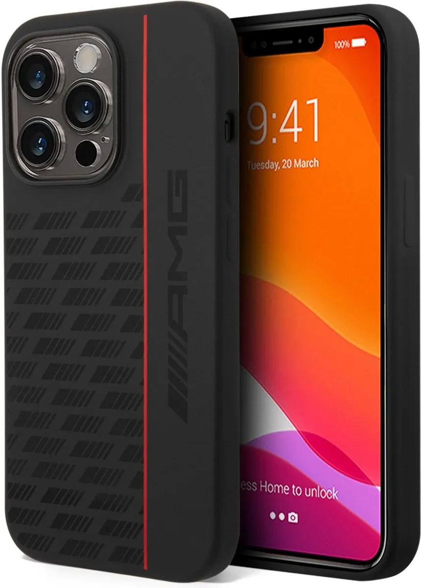 Mercedes-AMG Silicone Hoes iPhone 14 Pro - Zwart