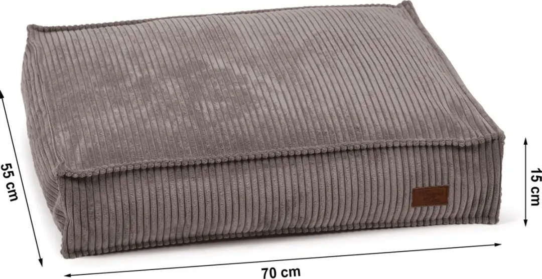 Designed by Lotte Ribbed Hondenkussen - 70x55x15cm - Bruin