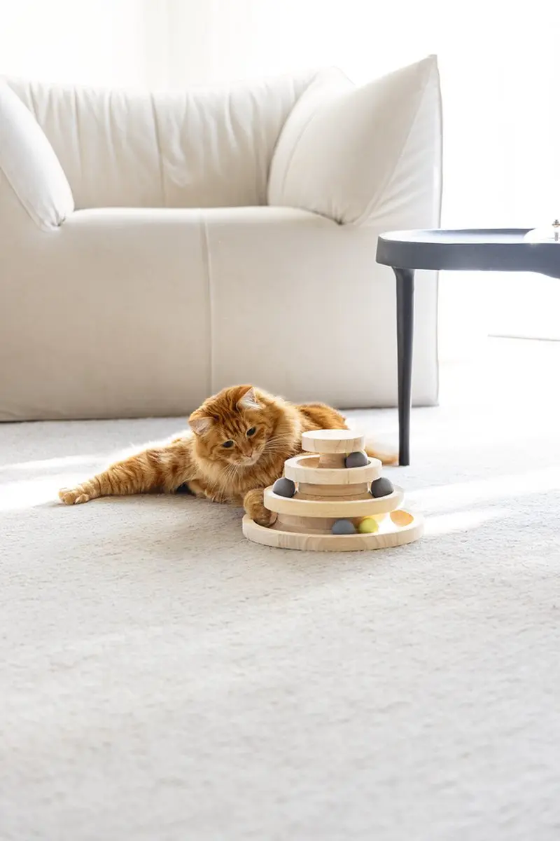 Designed by Lotte Speeltoren Mia Katten Speelgoed - Bruin