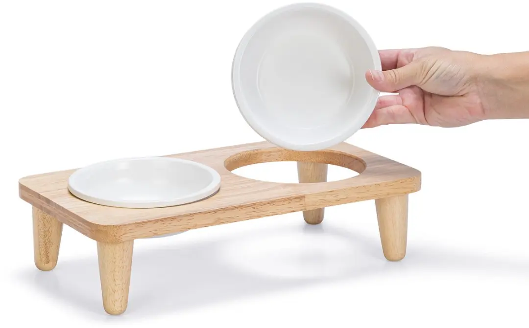 Designed by Lotte Dinerset Djeha Kat - Hout - 2x250ml - Wit