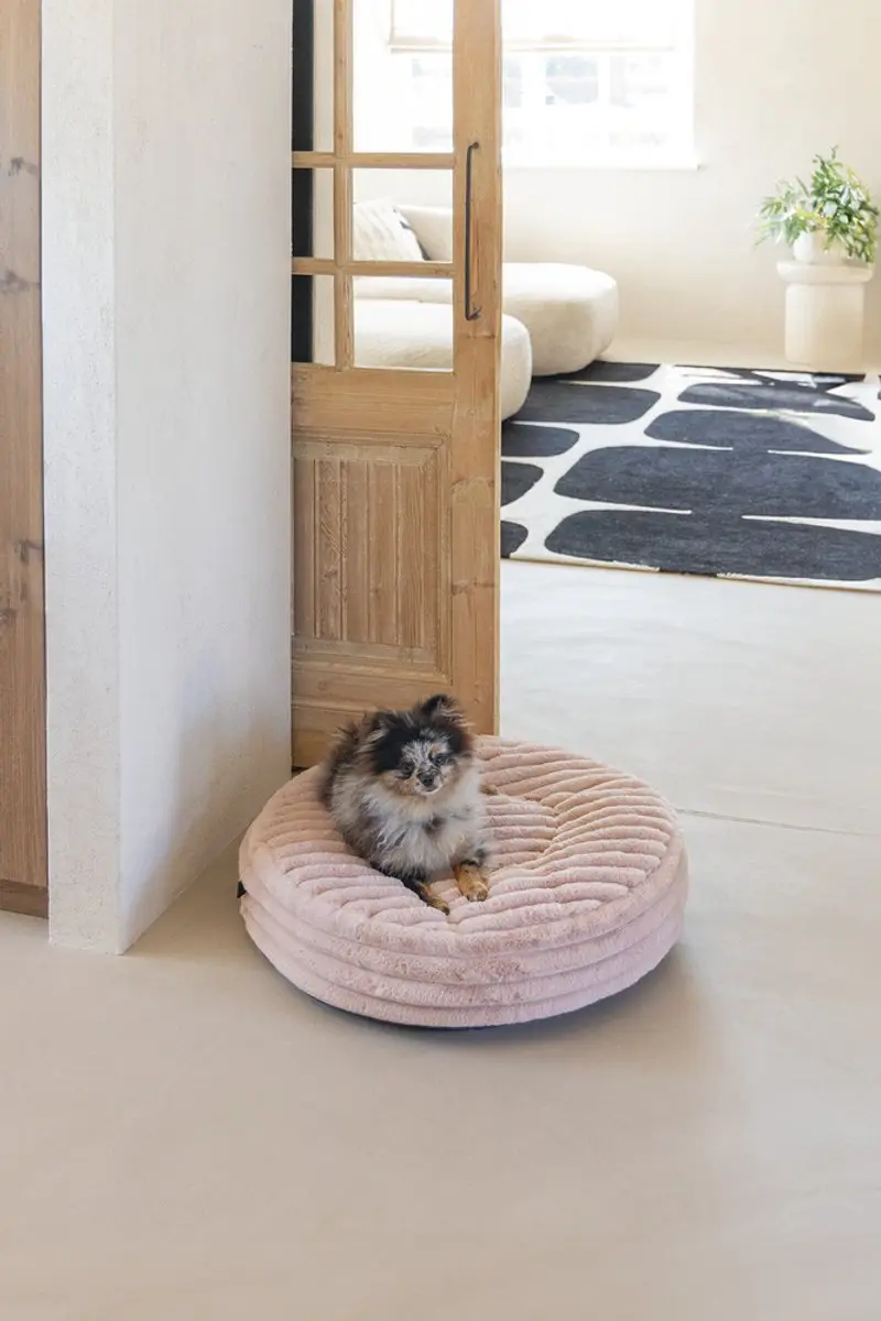 Designed by Lotte Reza Hondenkussen Rond Roze 65cm