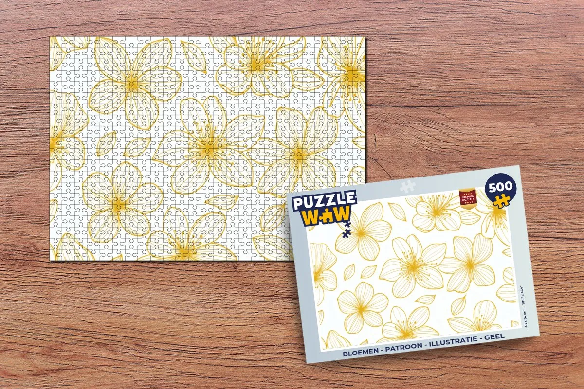PuzzleWow Bloemen Legpuzzel 500 Stuks - Geel Patroon