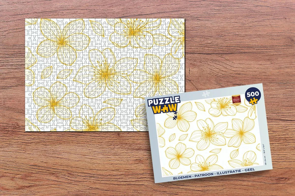 PuzzleWow Bloemen Legpuzzel 500 Stuks - Geel Patroon