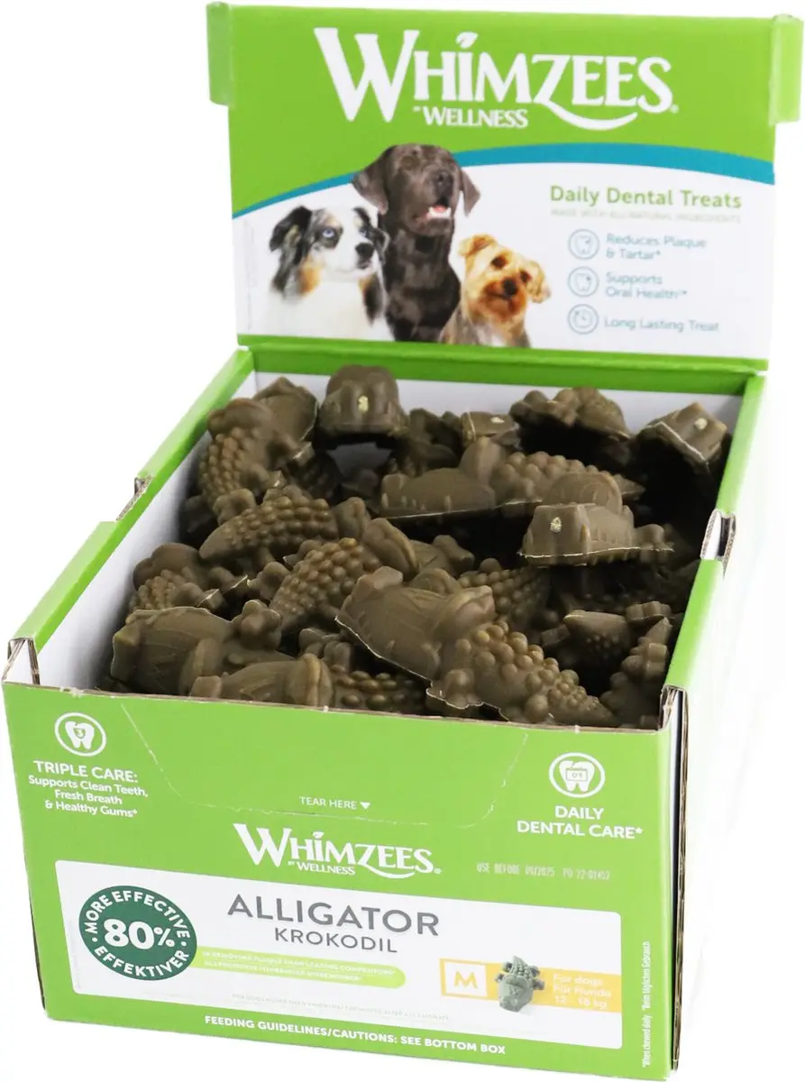 Whimzees Alligator Medium vegetarische tandverzorgingssnack