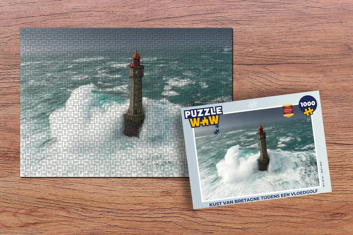 PuzzleWow Legpuzzel Kust van Bretagne 1000 Stuks - Multicolor
