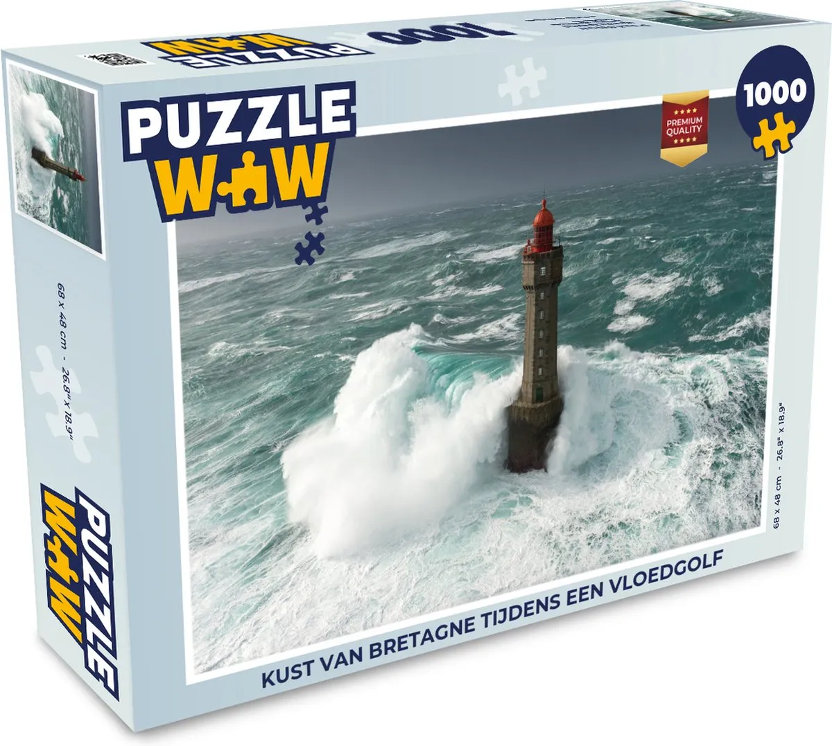 PuzzleWow Legpuzzel Kust van Bretagne 1000 Stuks - Multicolor