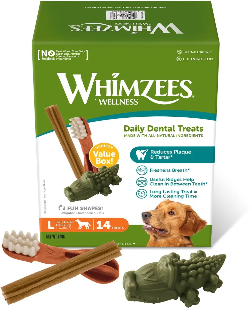Whimzees Variety Box L Kauwsnacks voor Hond - 14 Stuks