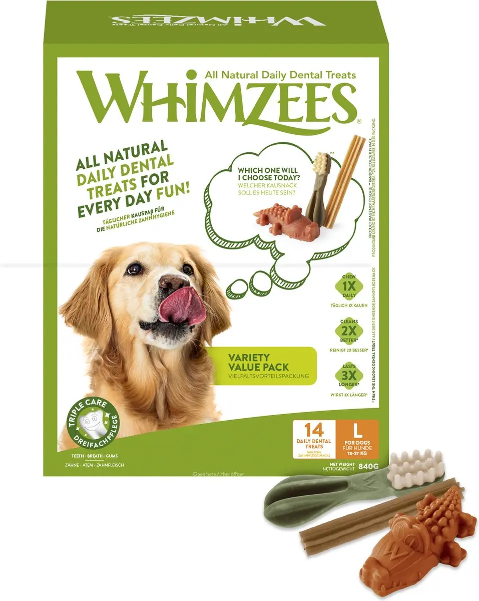 Whimzees Variety Box L Kauwsnacks voor Hond