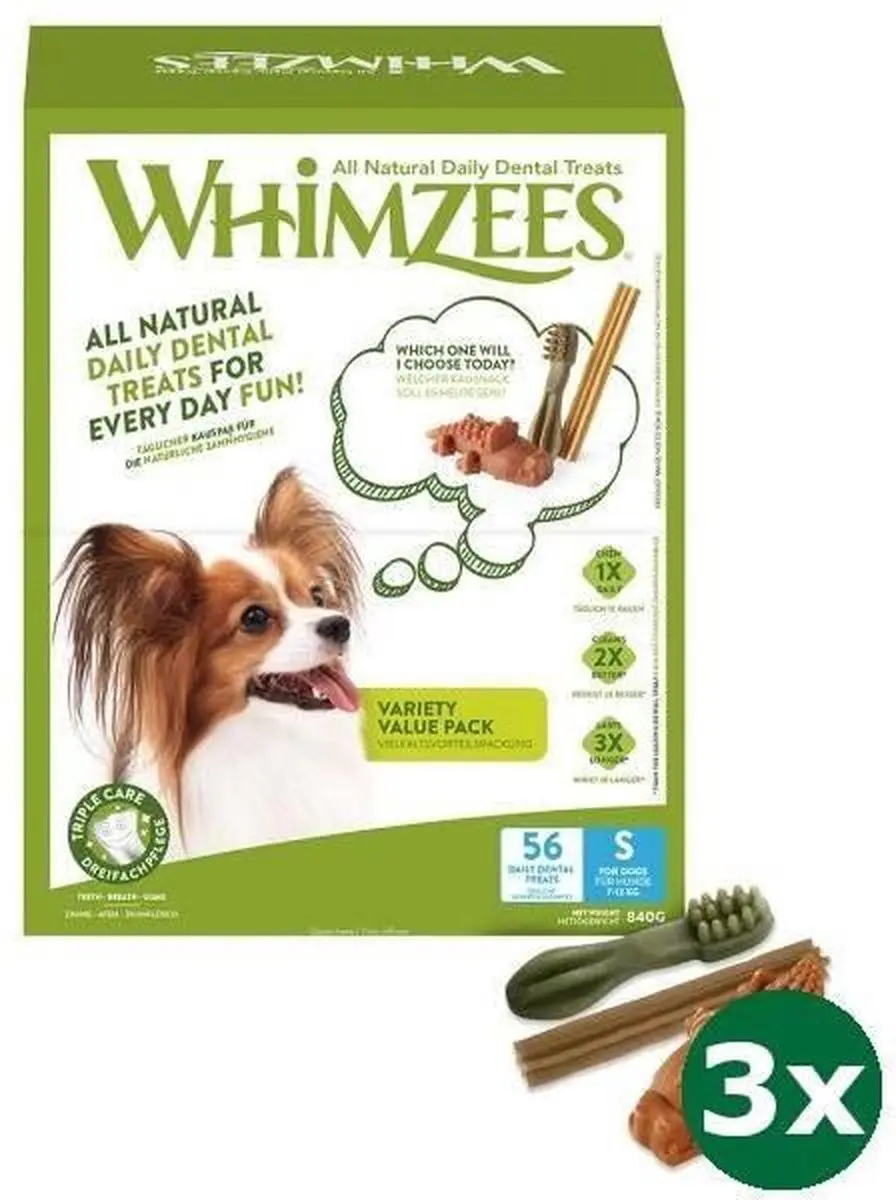 3xsmall 56 st Whimzees variety box hondensnack