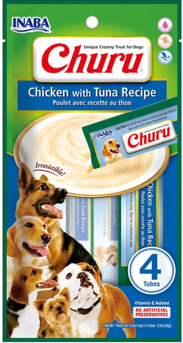 Inaba Churu Hondensnacks Kip met Tonijn - 4x14g