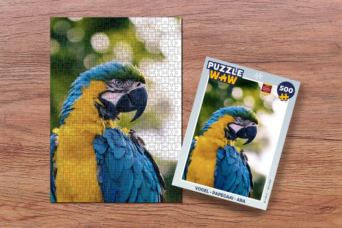 PuzzleWow Vogel Puzzel Ara 500 Stuks - Multicolor