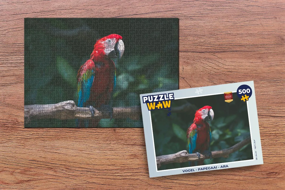 PuzzleWow Vogel Puzzel Ara 500 Stuks - Multicolor